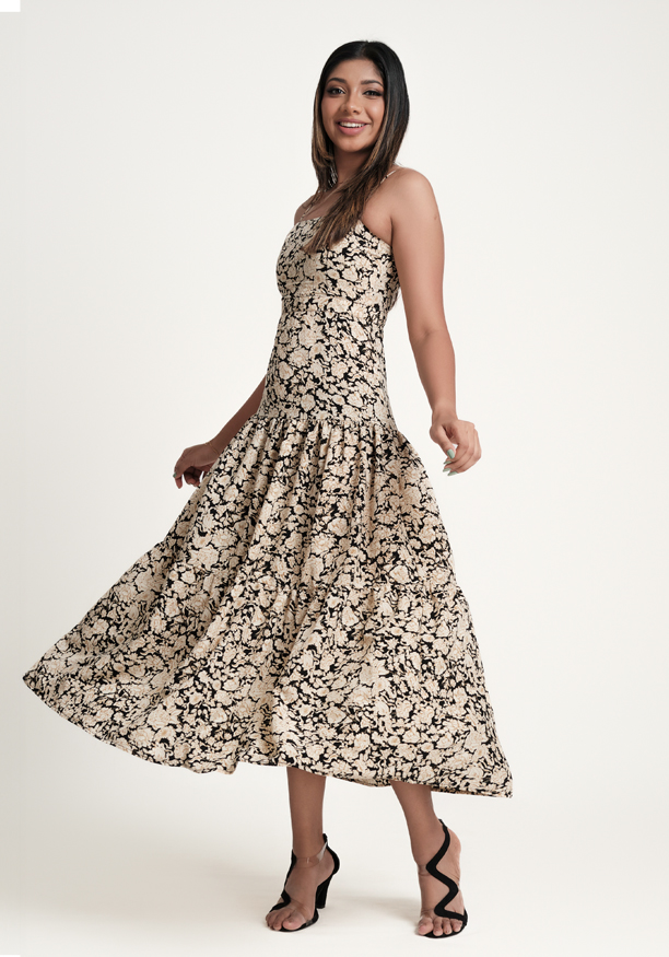 BELLA TIERED PRINTED DRESS